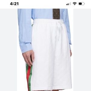 Men's Gucci, cotton, terry cloth signature, web stripe shorts, size XXL
